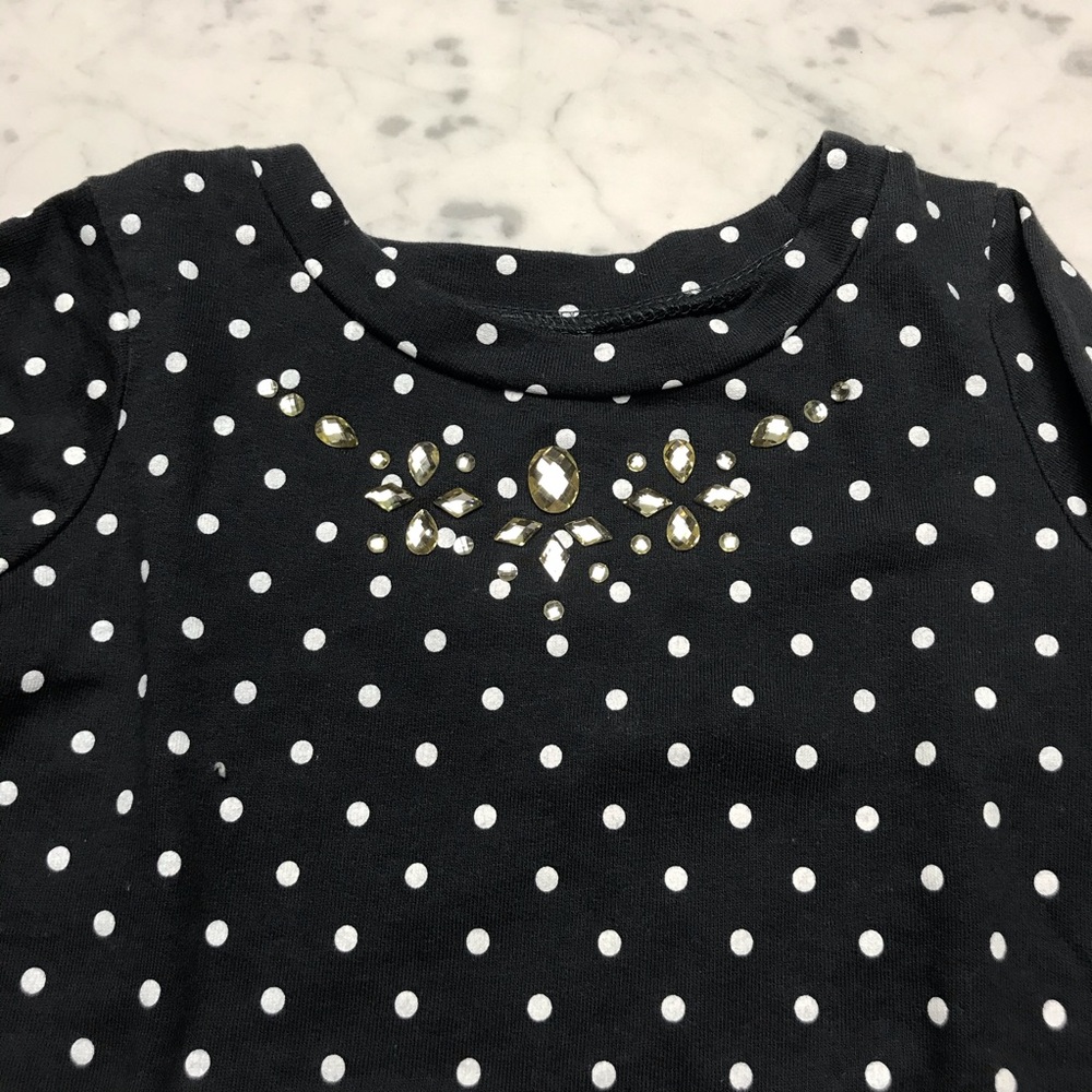 Carter's Grey Polka Dot Rhinestone Gem Tunic Top - Picture 3 of 7
